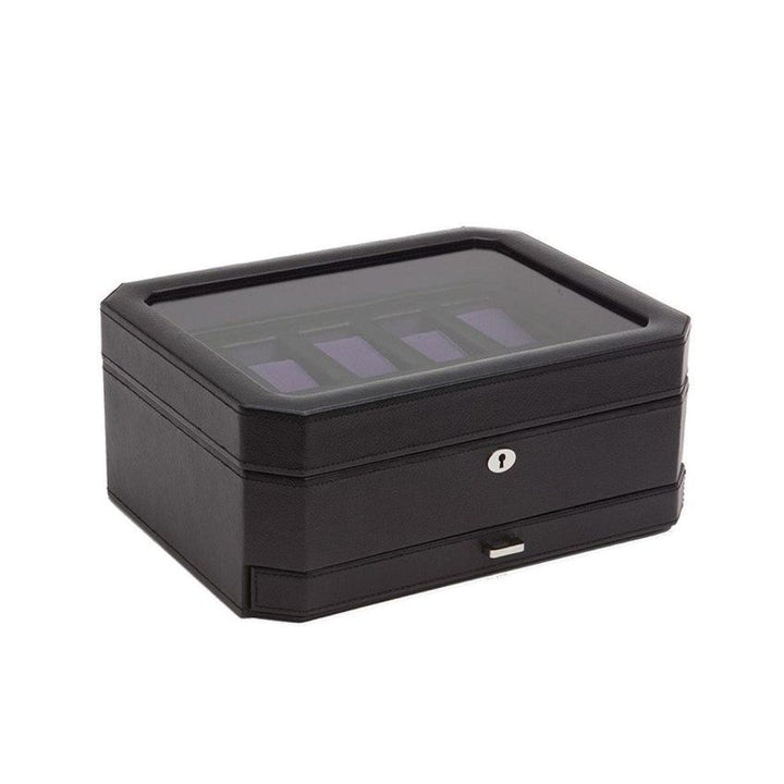 Wolf Accessories - WINDSOR 10 PIECE WATCH BOX WITH DRAWER-Purple | Manfredi Jewels