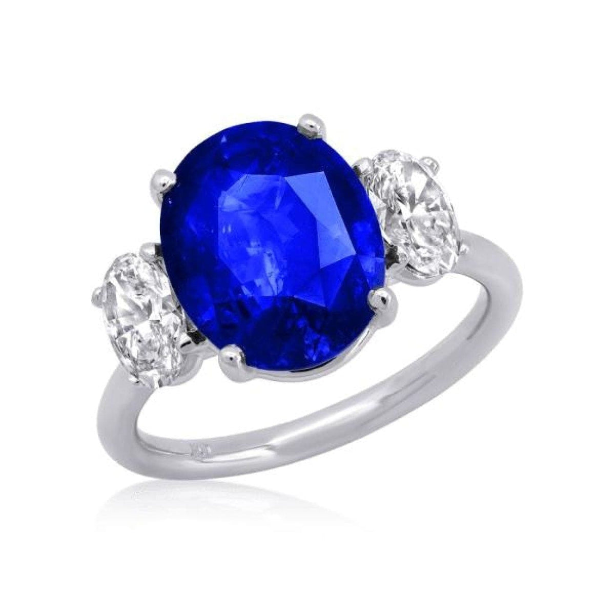 Xo Jewels Jewelry - 3-Stone Sapphire Ring with Oval Side Diamonds | Manfredi Jewels