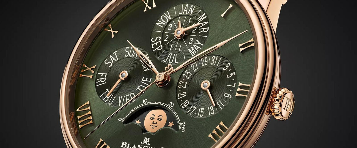 Blancpain adorns its new Villeret Quantième Perpétuel with an intense green dial inspired by the forests of Le Brassus