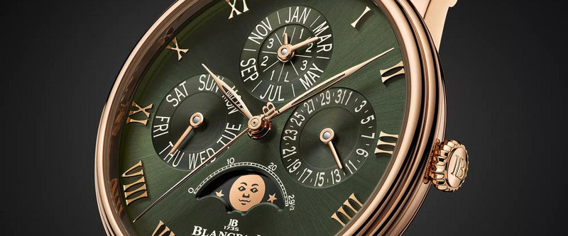 Blancpain adorns its new Villeret Quantième Perpétuel with an intense green dial inspired by the forests of Le Brassus