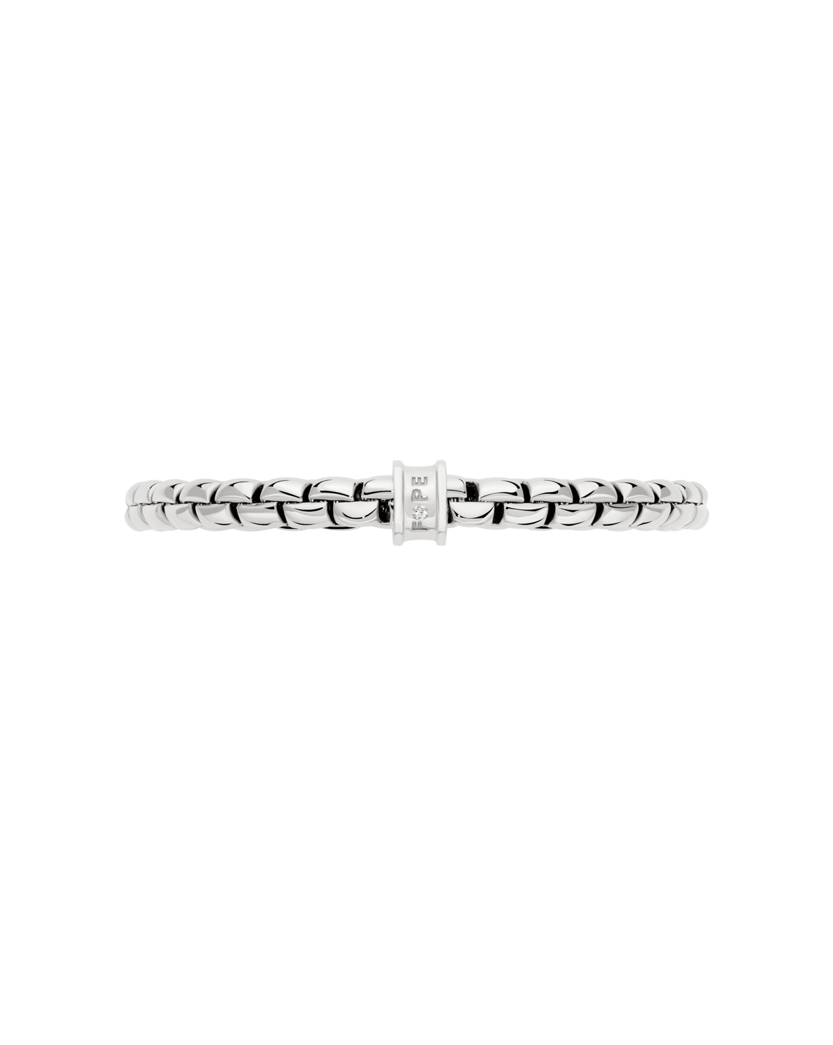 Fope Jewelry - Eka 18K White Gold Flex’it Bracelet with a White Diamond | Manfredi Jewels