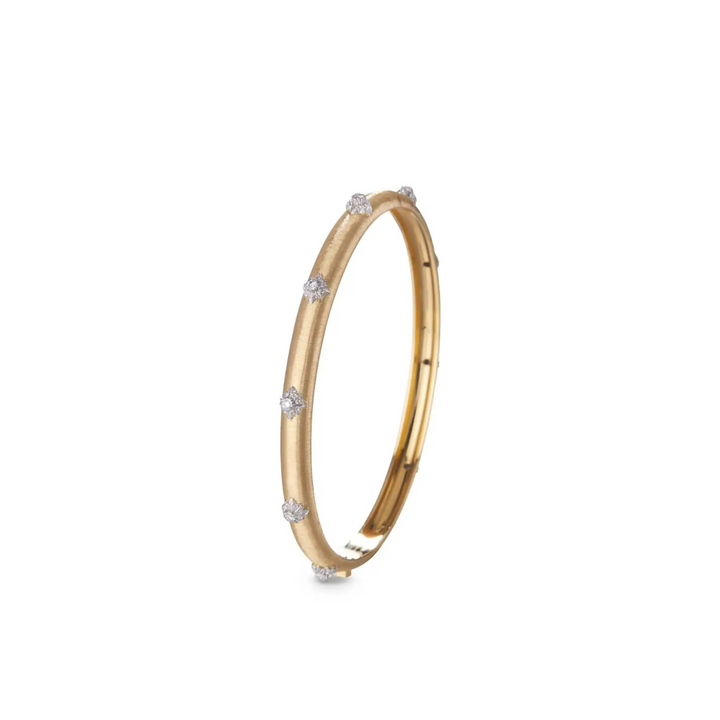 Buccellati - Maraci Yellow & White Gold Bombé Bracelet with Diamonds | Manfredi Jewels