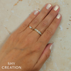14K Yellow Gold 0.49ct Diamond Emerald Band