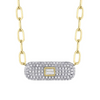 14K Yellow Gold 0.61ct Diamond Baguette Paper Clip Link Necklace