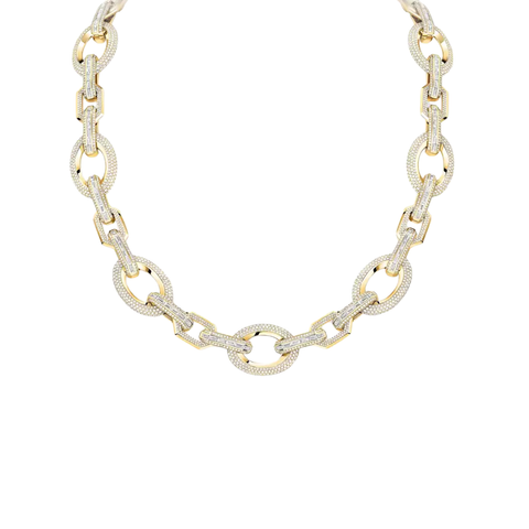 Groove 18K Yellow Gold Groove Diamond Necklace
