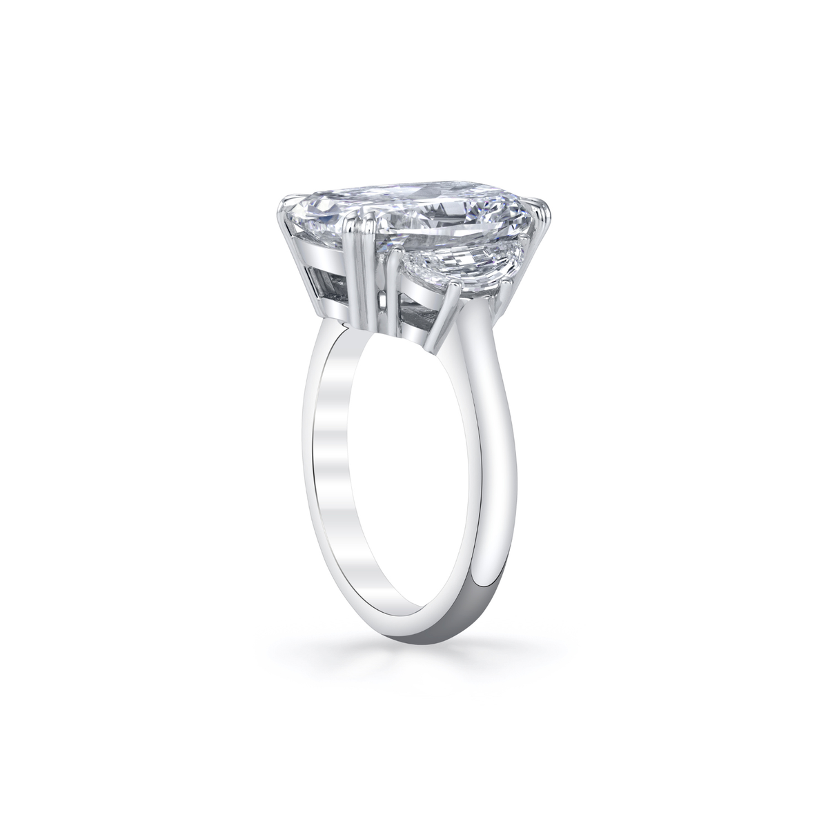 Cushion Cut 6.50ct Platinum Three Stone Diamond Engagement Ring