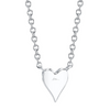 14K White Gold 0.05ct Diamond Pave Heart Necklace