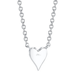 14K White Gold 0.05ct Diamond Pave Heart Necklace