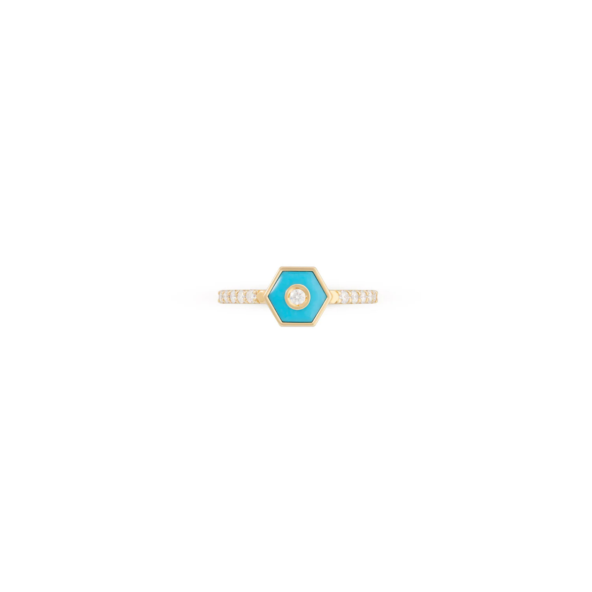 Miseno Jewelry - Baia Sommersa 18K Yellow Gold Diamond Turquoise Ring | Manfredi Jewels