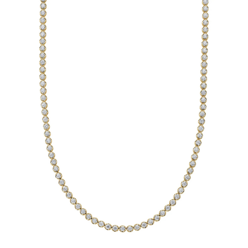 14K Yellow Gold 1.93ct Diamond Tennis Necklace