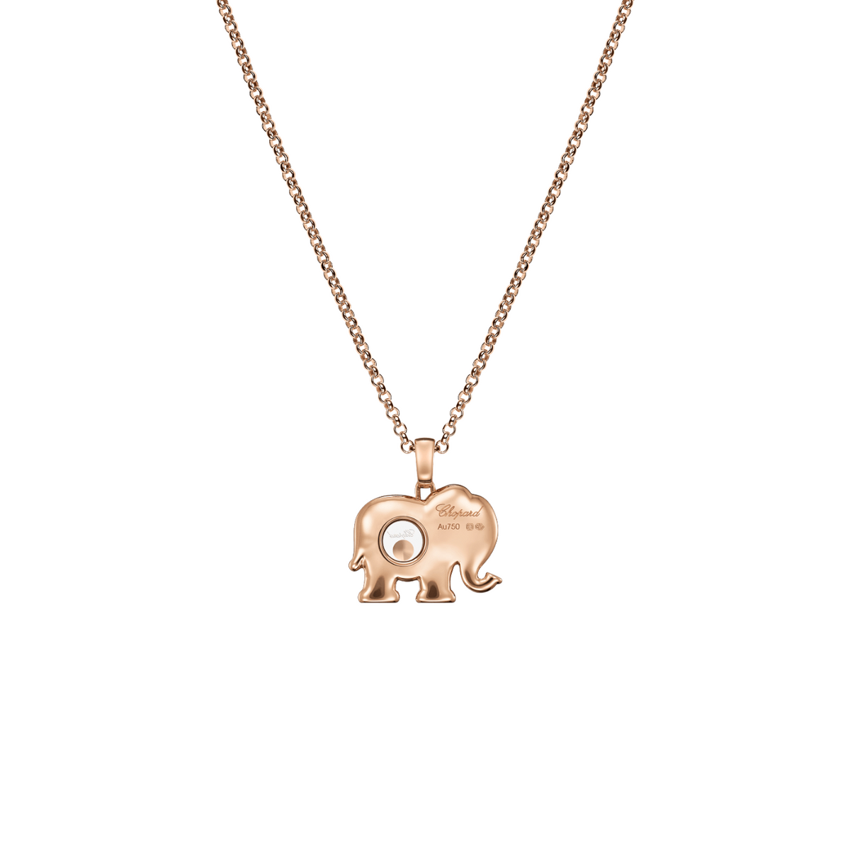 Chopard Jewelry - Happy Diamonds 18K Ethical Rose Gold Elephant Necklace | Manfredi Jewels