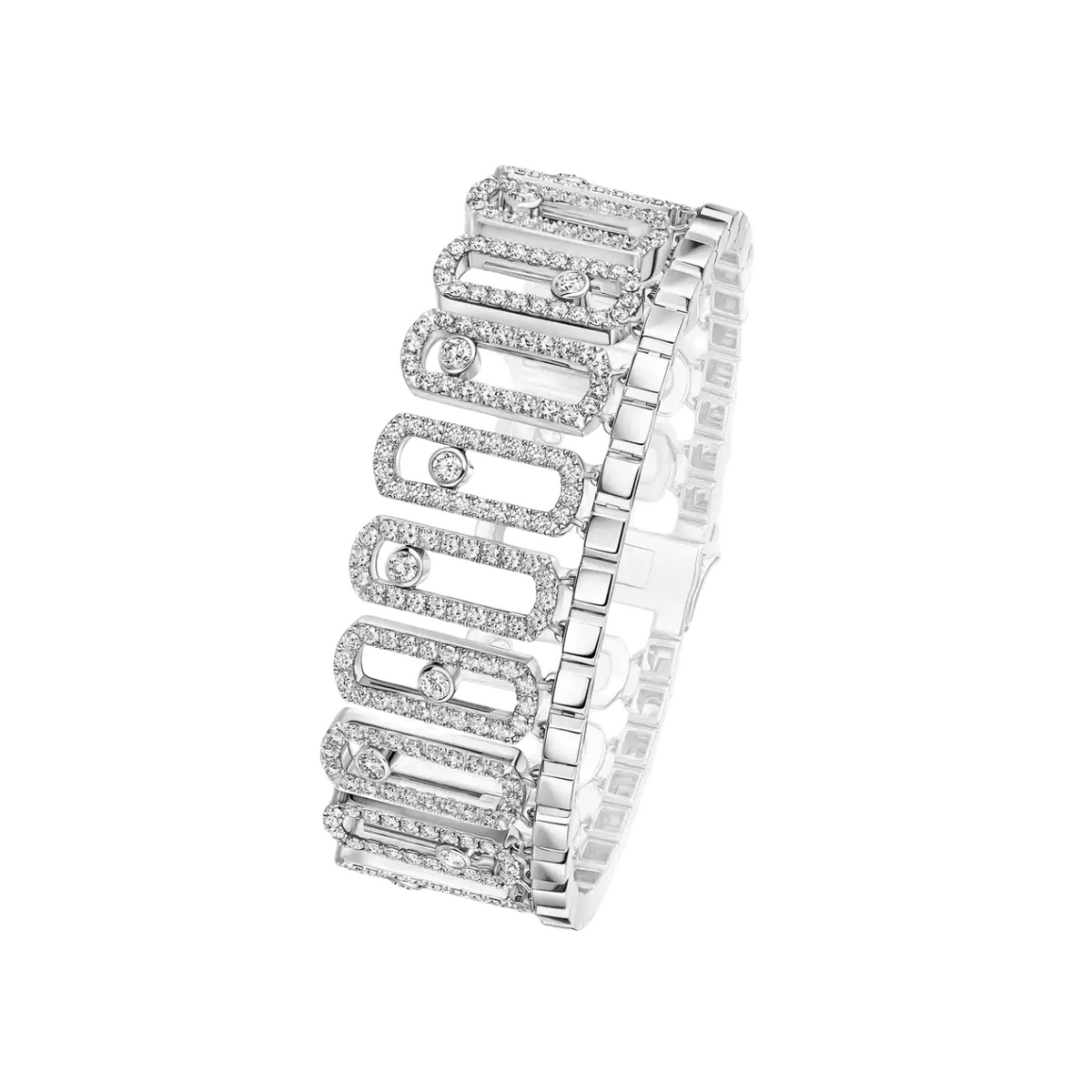 Messika Jewelry - Move 18K White Gold & Diamond Iconica Pavé Bracelet | Manfredi Jewels