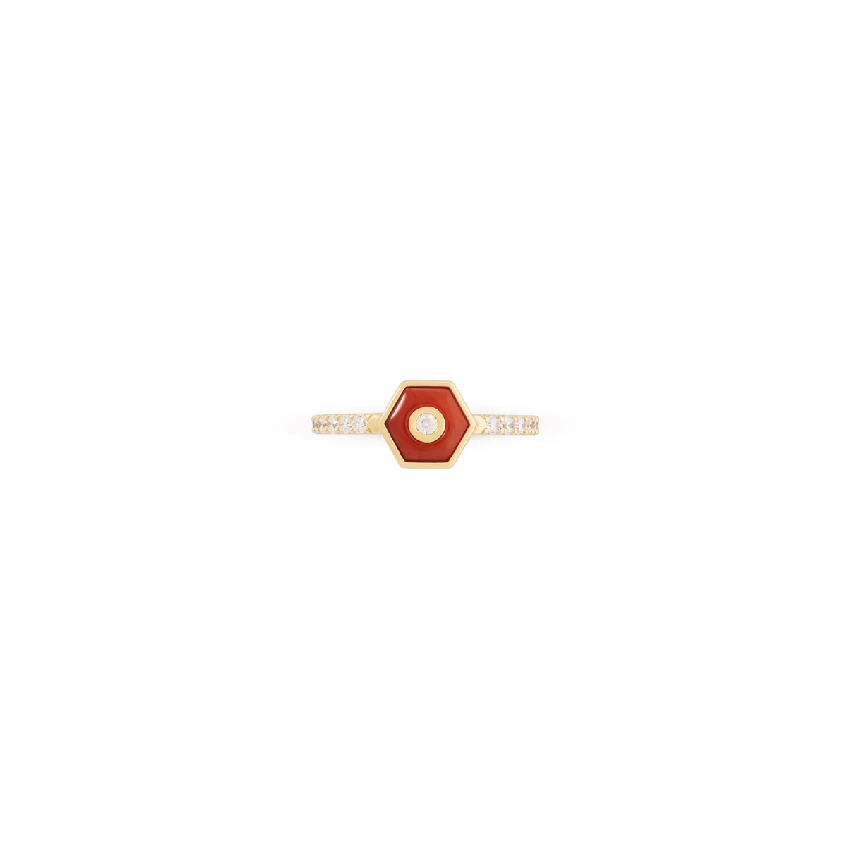Miseno Jewelry - Baia Sommersa 18K Yellow Gold Diamond Coral Ring | Manfredi Jewels