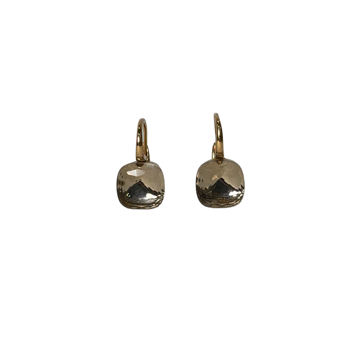 Estate 18K Rose Gold Pomellato White Topaz Classic Nudo Earring