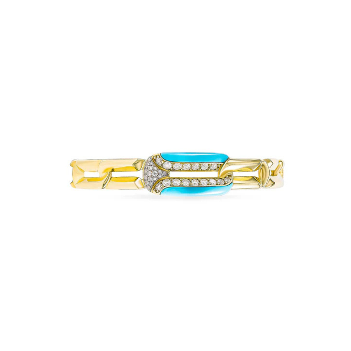 Miseno - Arco 18K Yellow Gold Turquoise and Diamond Bracelet | Manfredi Jewels