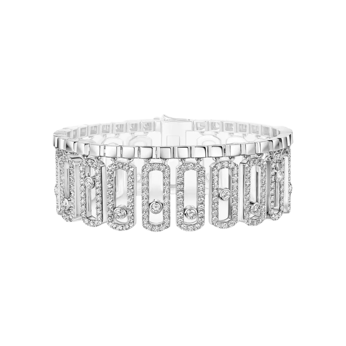 Messika Jewelry - Move 18K White Gold & Diamond Iconica Pavé Bracelet | Manfredi Jewels