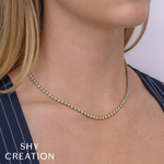 14K Yellow Gold 1.93ct Diamond Tennis Necklace