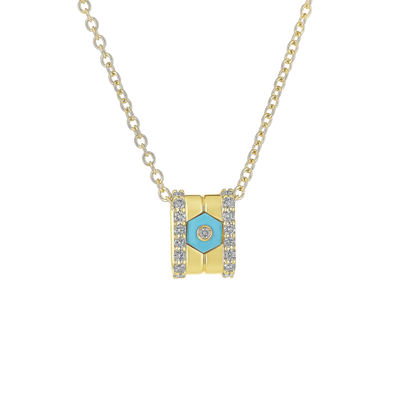 Miseno Jewelry - Baia Sommersa 18K Yellow Gold Diamonds & Turquoise Pendant Necklace | Manfredi Jewels