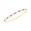 14K Yellow Gold & Ruby Flexible Bangle