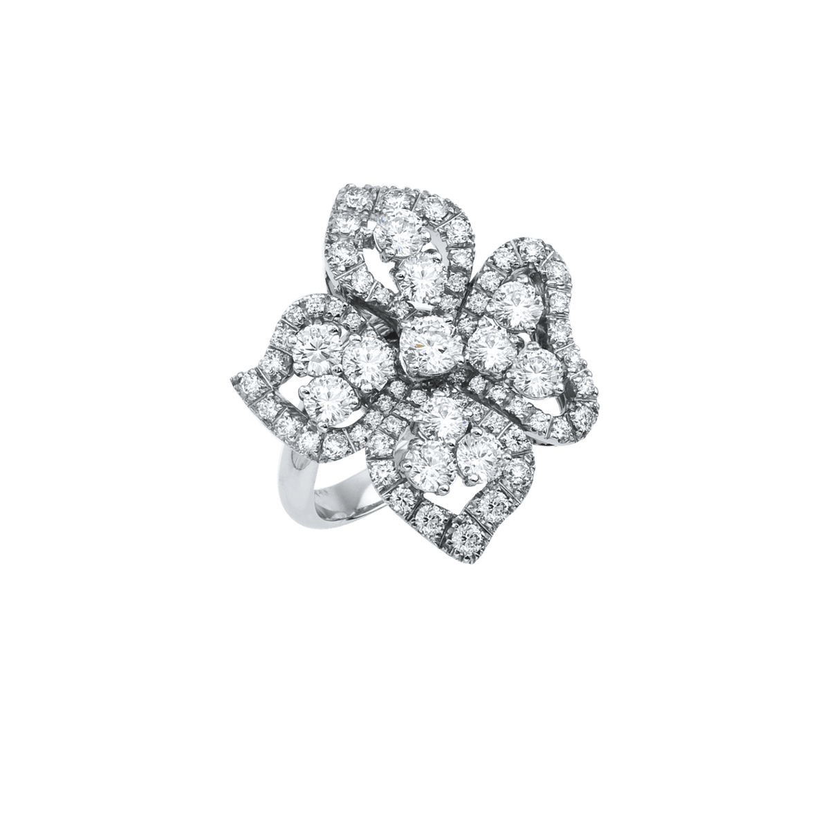 Roberto Coin Jewelry - Cento 18K White Gold Fiore Couture Diamond Ring | Manfredi Jewels