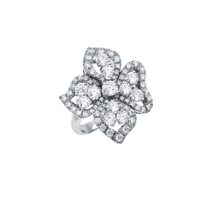 Roberto Coin Jewelry - Cento 18K White Gold Fiore Couture Diamond Ring | Manfredi Jewels