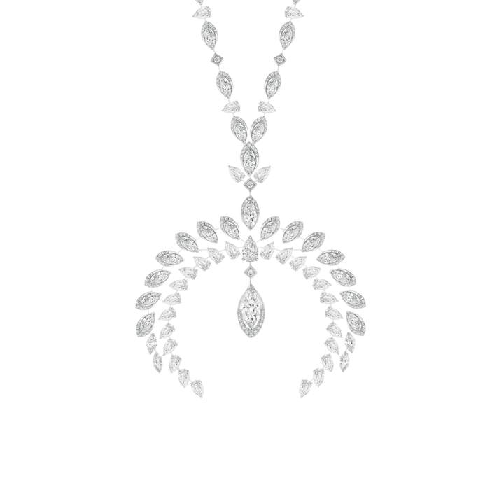 Messika Jewelry - Desert Bloom 18K White Gold Wild Moon Diamond Necklace | Manfredi Jewels
