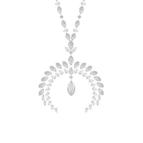 Desert Bloom 18K White Gold Wild Moon Diamond Necklace