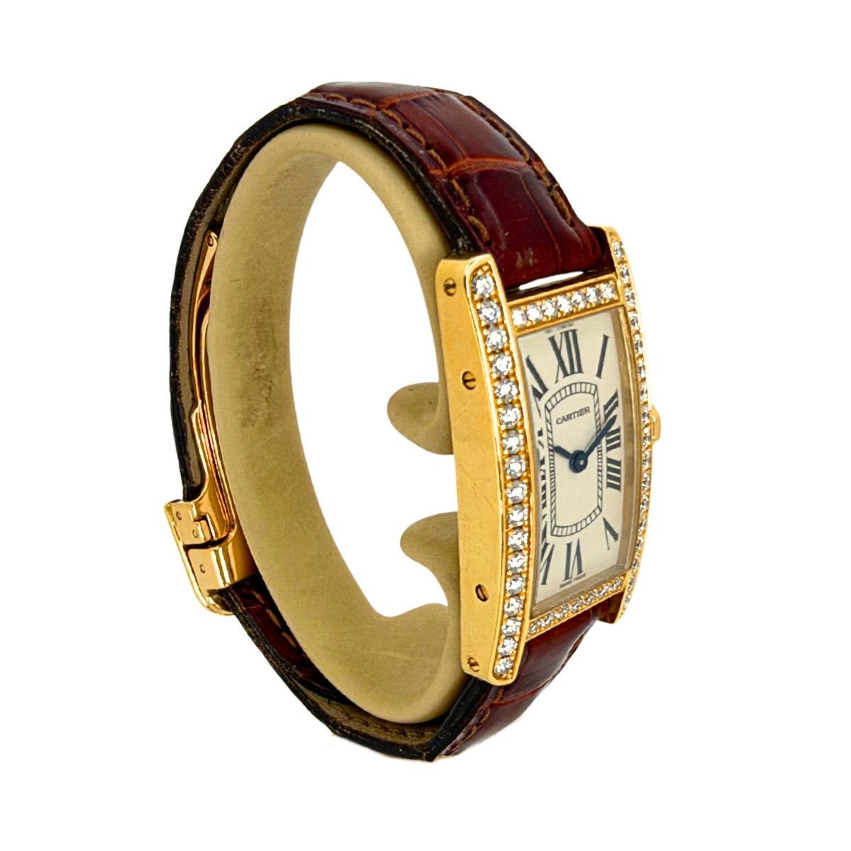 Tank Américaine 18K Yellow Gold Diamond Bezel