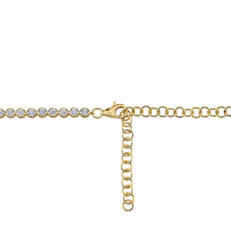 14K Yellow Gold 1.93ct Diamond Tennis Necklace