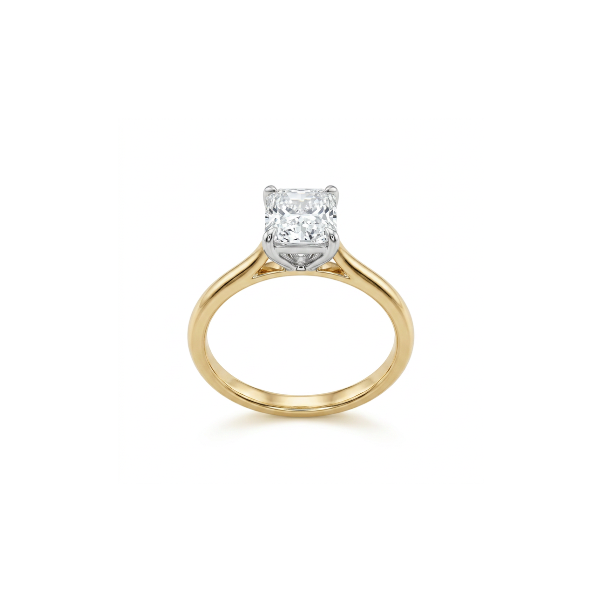 Cushion Cut 2.01ct Yellow Gold & Platinum Diamond Engagement Ring