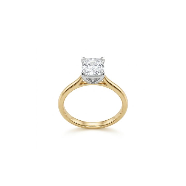 Cushion Cut 2.01ct Yellow Gold & Platinum Diamond Engagement Ring