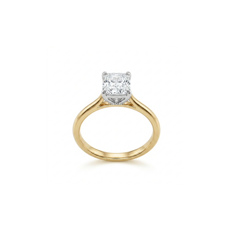 Cushion Cut 2.01ct Yellow Gold & Platinum Diamond Engagement Ring