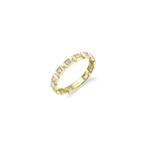14K Yellow Gold 0.16ct Diamond Geo Cut Band