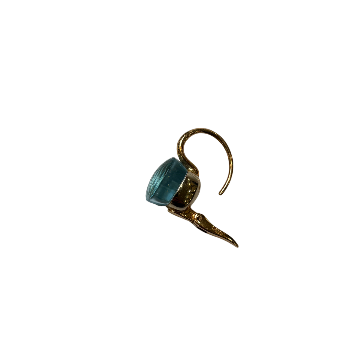 Estate 18K Rose Gold Pomellato Blue Topaz Classic Nudo Earring
