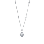14K White Gold 0.40ct Pear Diamond Necklace