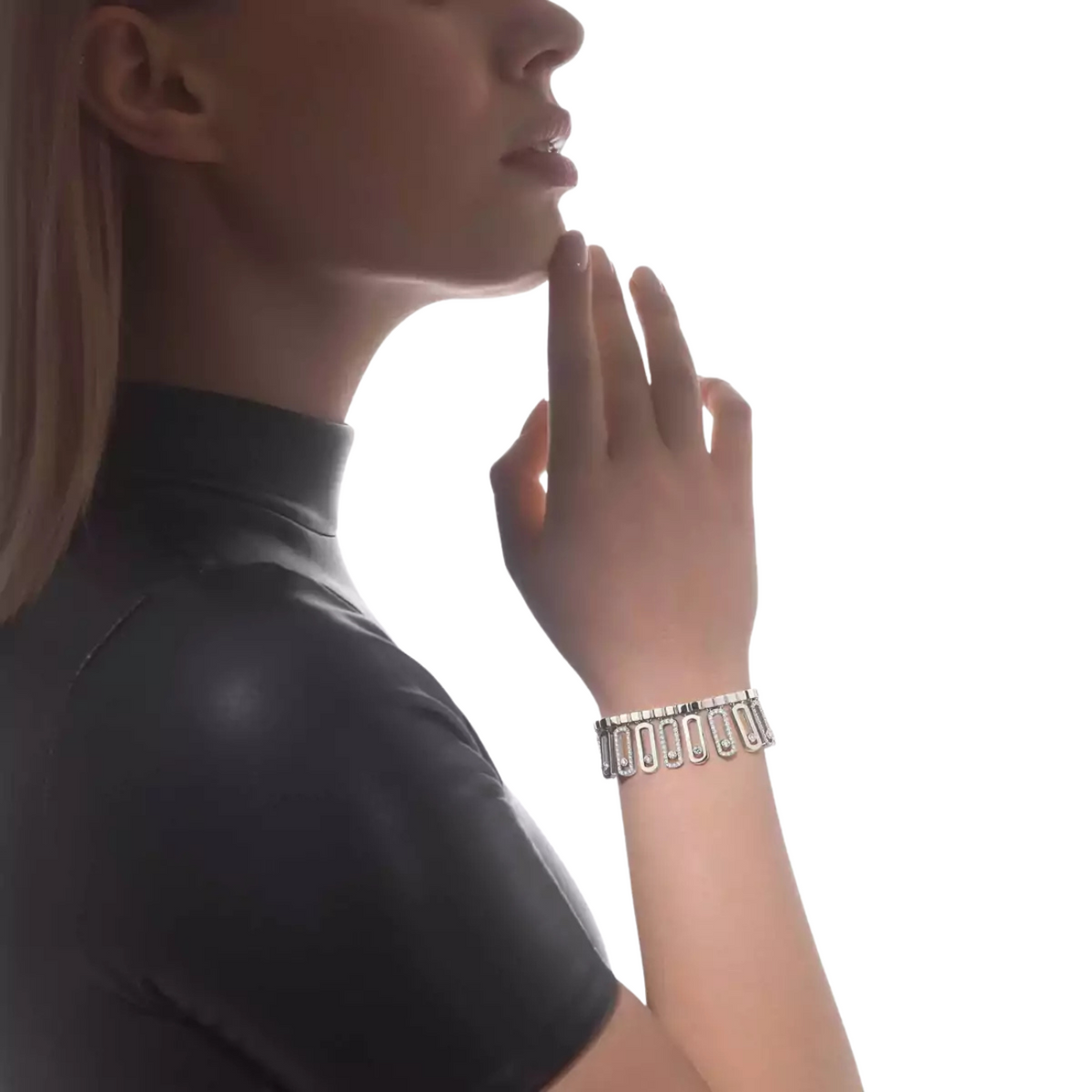 Messika Jewelry - Move 18K White Gold & Diamond Iconica Pavé Bracelet | Manfredi Jewels