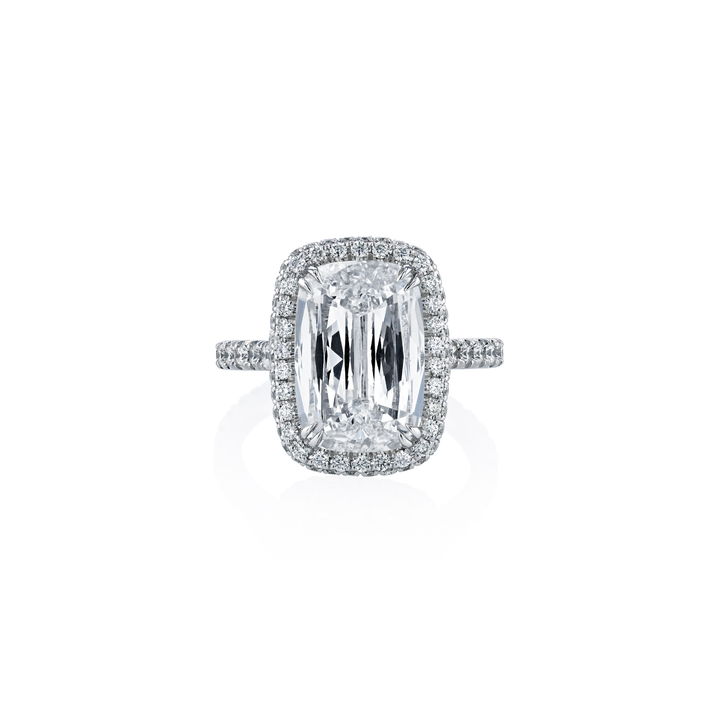 Cushion Cut 5.03 ct Platinum Diamond Ring with Halo