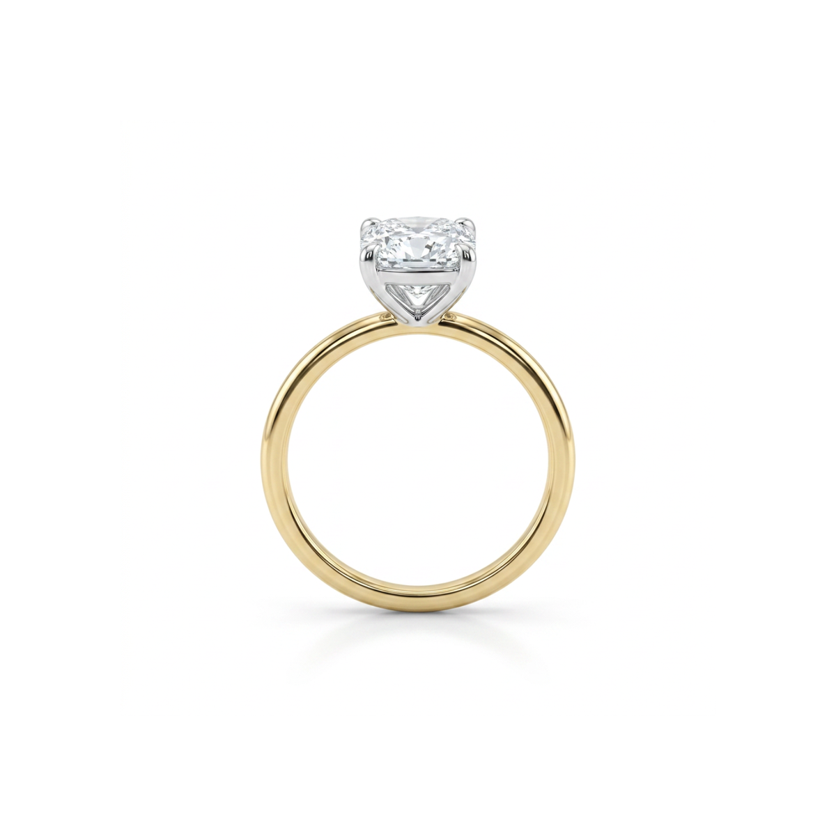 Cushion Cut 2.01ct Yellow Gold & Platinum Diamond Engagement Ring
