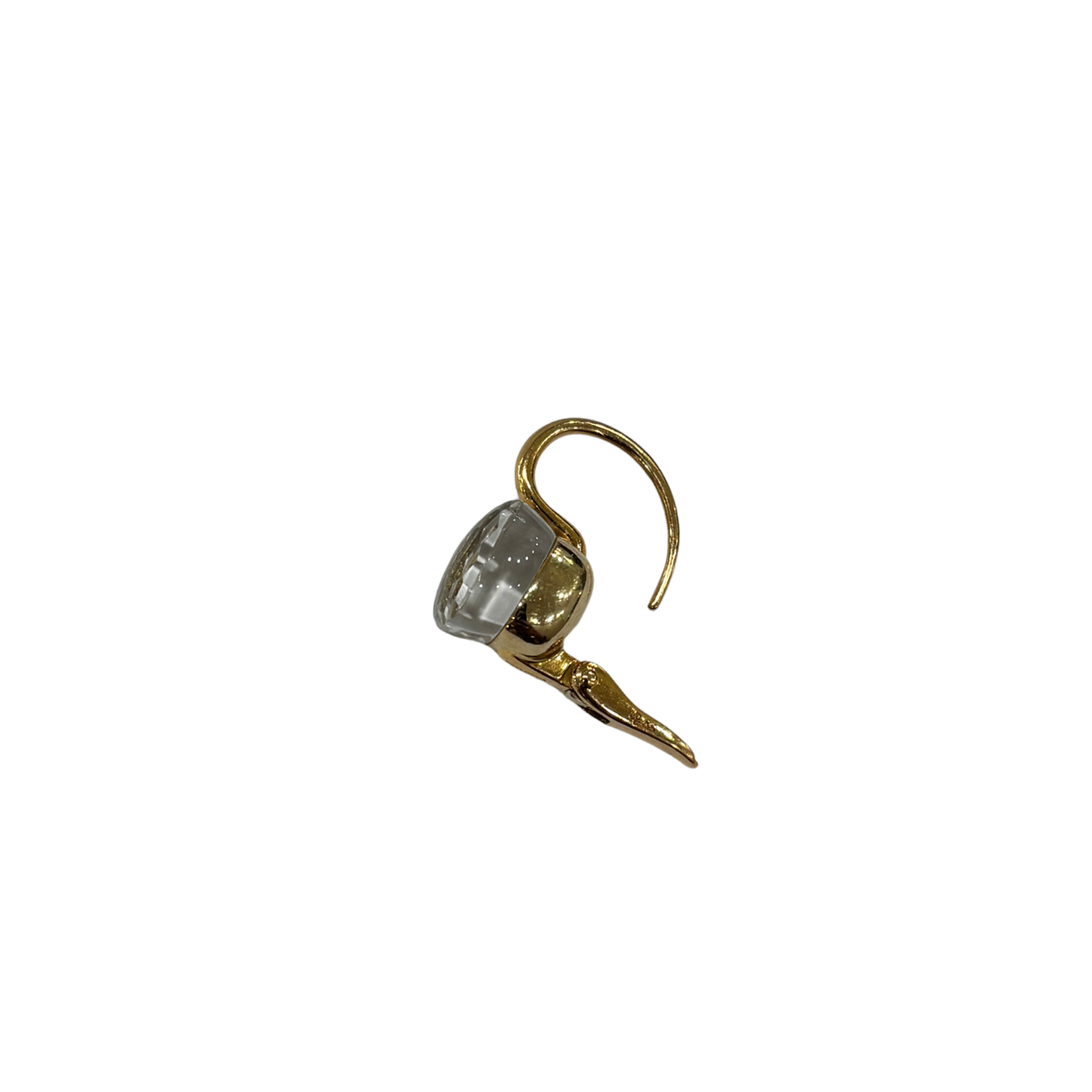 Estate 18K Rose Gold Pomellato White Topaz Classic Nudo Earring