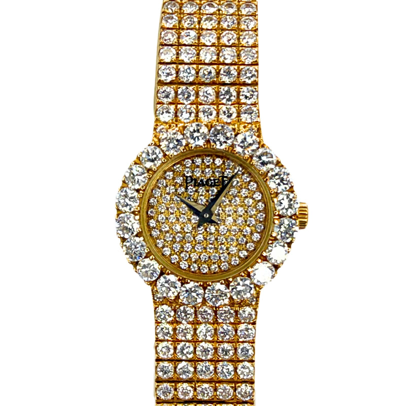 21mm 18K Yellow Gold Diamond-Set Quartz