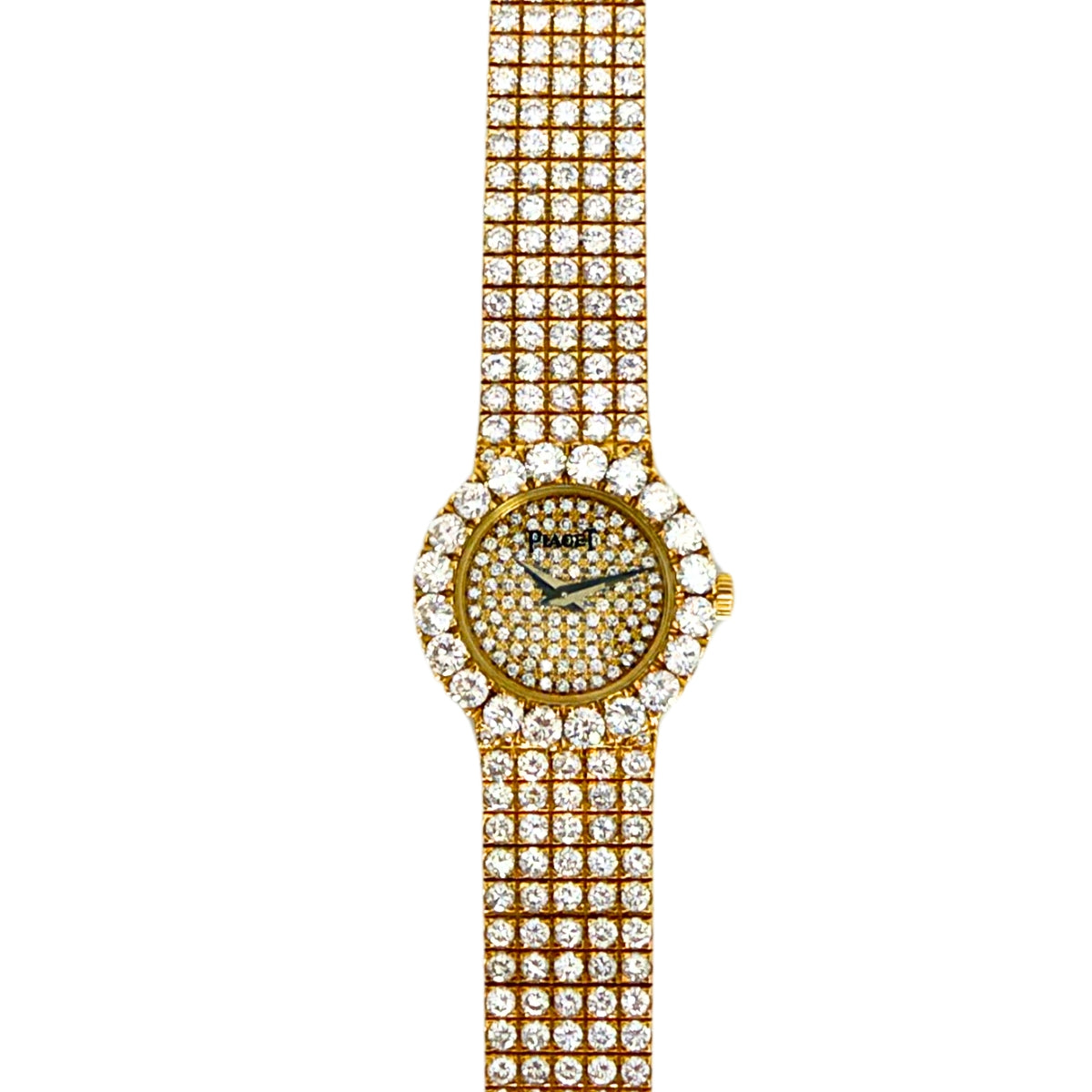 21mm 18K Yellow Gold Diamond-Set Quartz