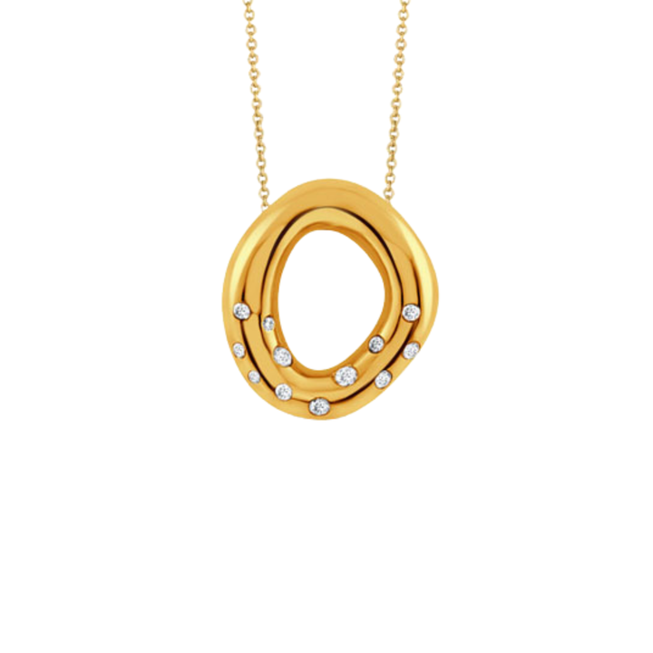 Doves Jewelry - Pouf 18K Yellow Gold Diamond Pendant | Manfredi Jewels