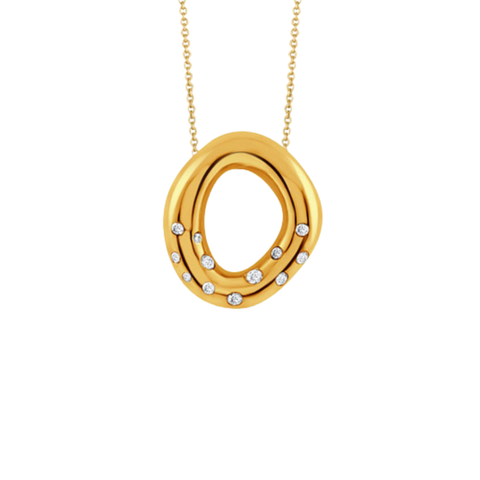 Pouf 18K Yellow Gold Diamond Pendant