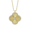 14K Yellow Gold 0.22ct Diamond Ribbed Clover Necklace