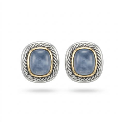 David Yurman 14K Yellow Gold & Sterling Silver Chalcedony Earrings