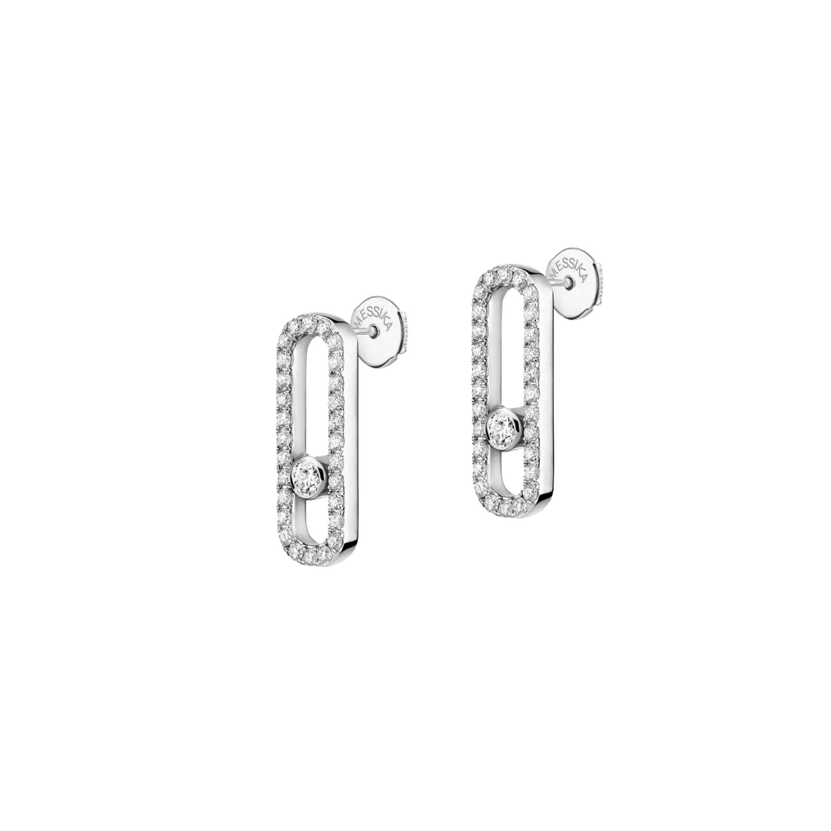 Messika Jewelry - 18K White Gold Move Uno Pavé-Set Diamond Earrings | Manfredi Jewels