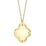 14K Yellow Gold 0.22ct Diamond Ribbed Clover Necklace