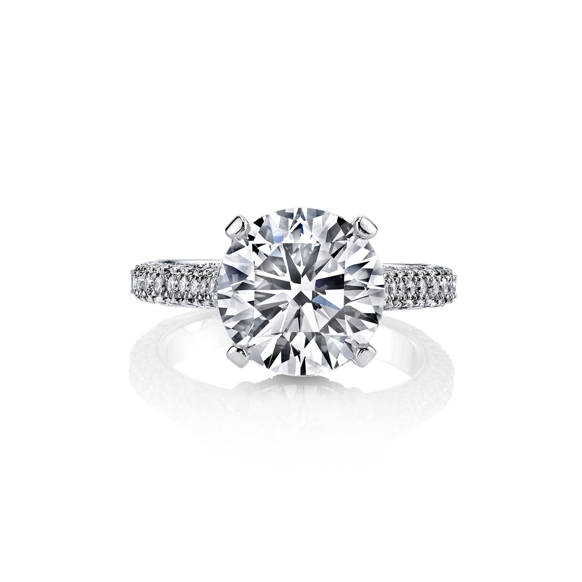 Round Cut 4.53ct Platinum Diamond Ring