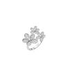 18K White Gold Jasmine Pave Diamond Multi Flower Ring