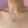 14K Yellow Gold 0.22ct Diamond Ribbed Clover Necklace